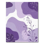 Purple Abstract Splotch Botanical Branches Rug