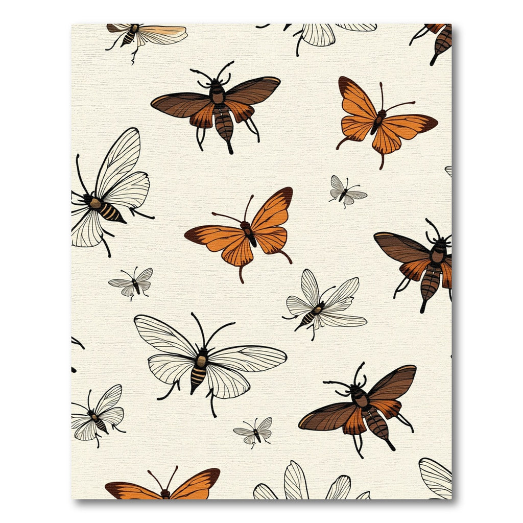 Chic Brown Orange Butterfly Garden Rug