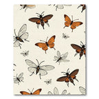 Chic Brown Orange Butterfly Garden Rug