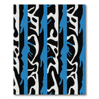 Black White Blue Organic Stripe Rug