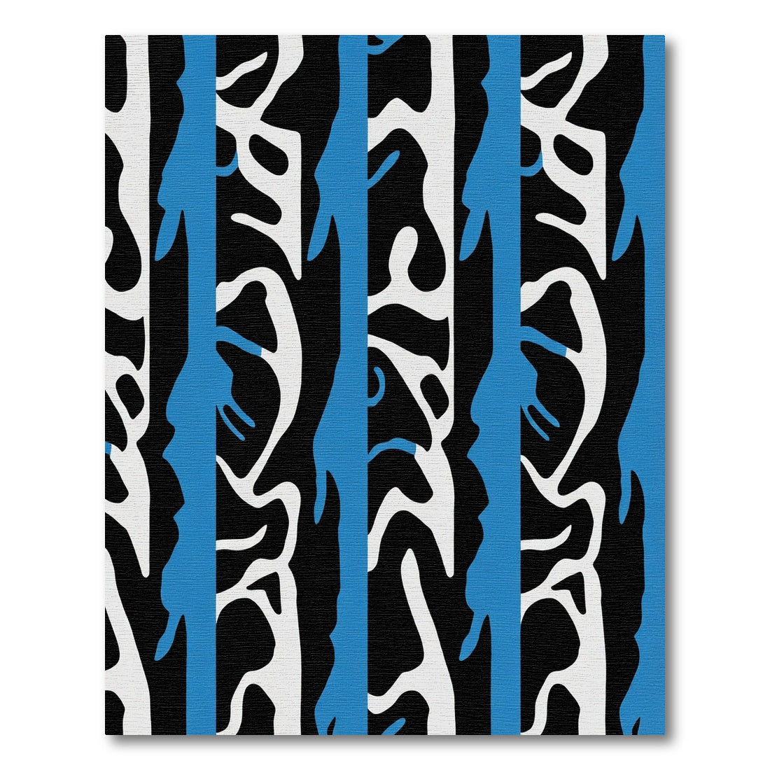 Black White Blue Organic Stripe Rug