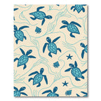 Oceanic Blue Turtle Coral Reef Rug