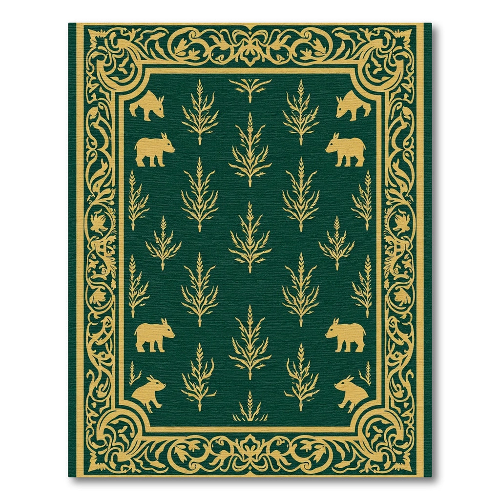 Golden Boar Woodland Border Rug