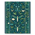 Deep Teal Botanical Butterfly Insect Rug
