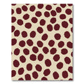 Deep Red Spotted Cream Artwork Rug