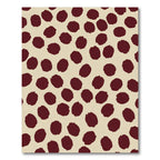 Deep Red Spotted Cream Artwork Rug