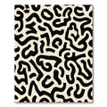 Black Organic Abstract Wavy Lines Rug