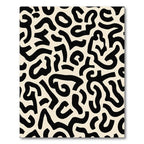 Black Organic Abstract Wavy Lines Rug