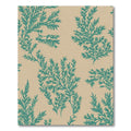 Teal Fern Foliage Beige Background Rug
