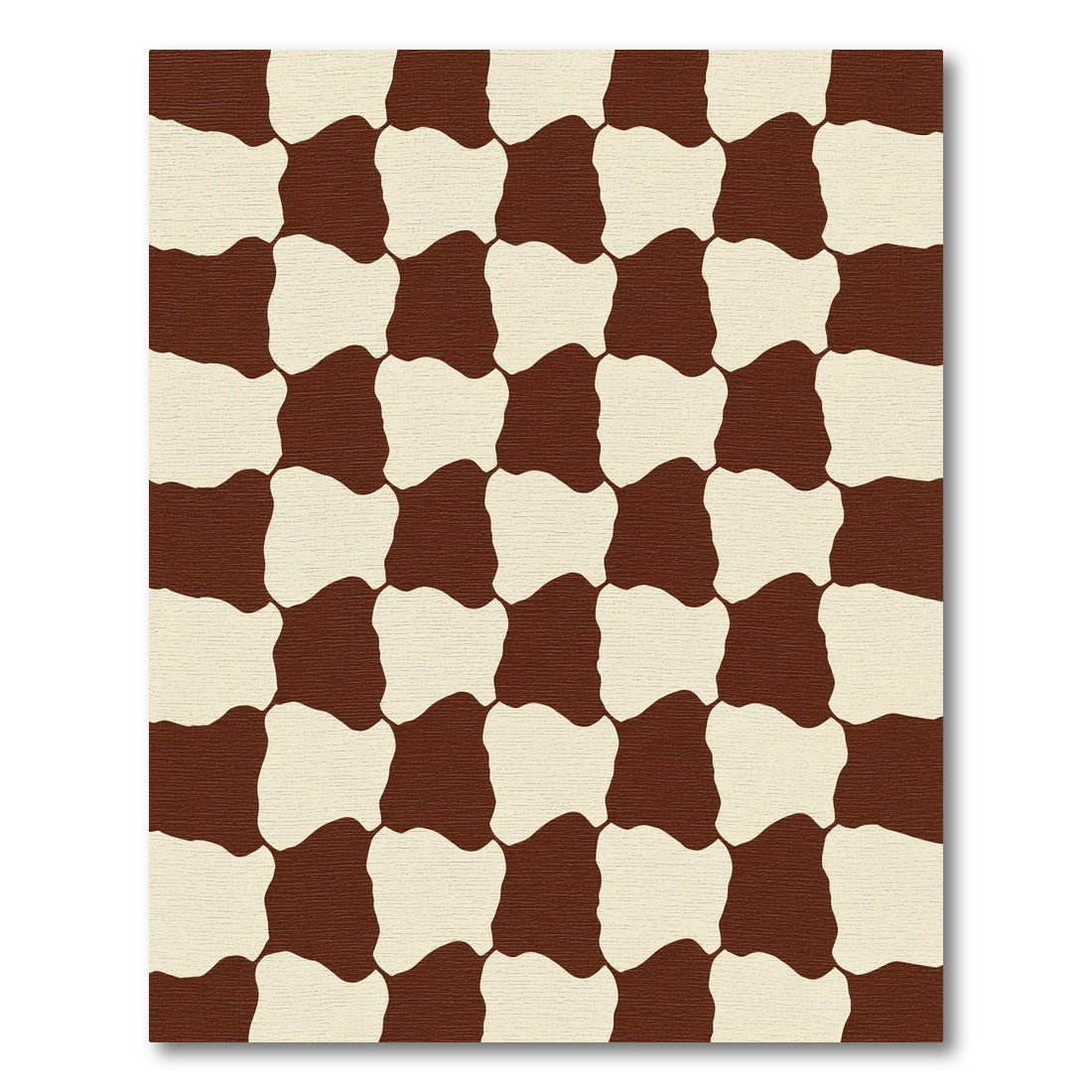 Brown Cream Organic Checkerboard Rug