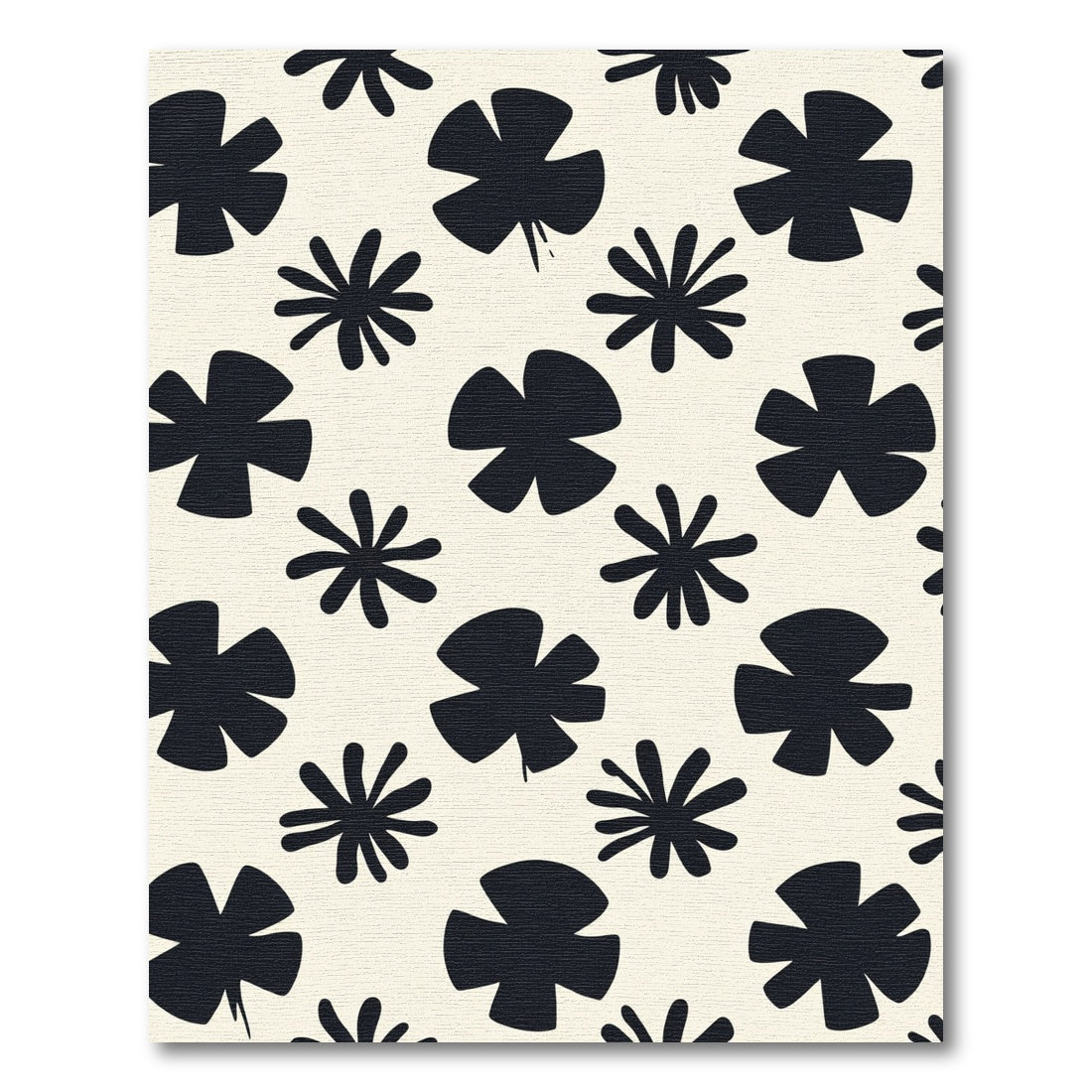 Black Floral Starburst Scatter Rug