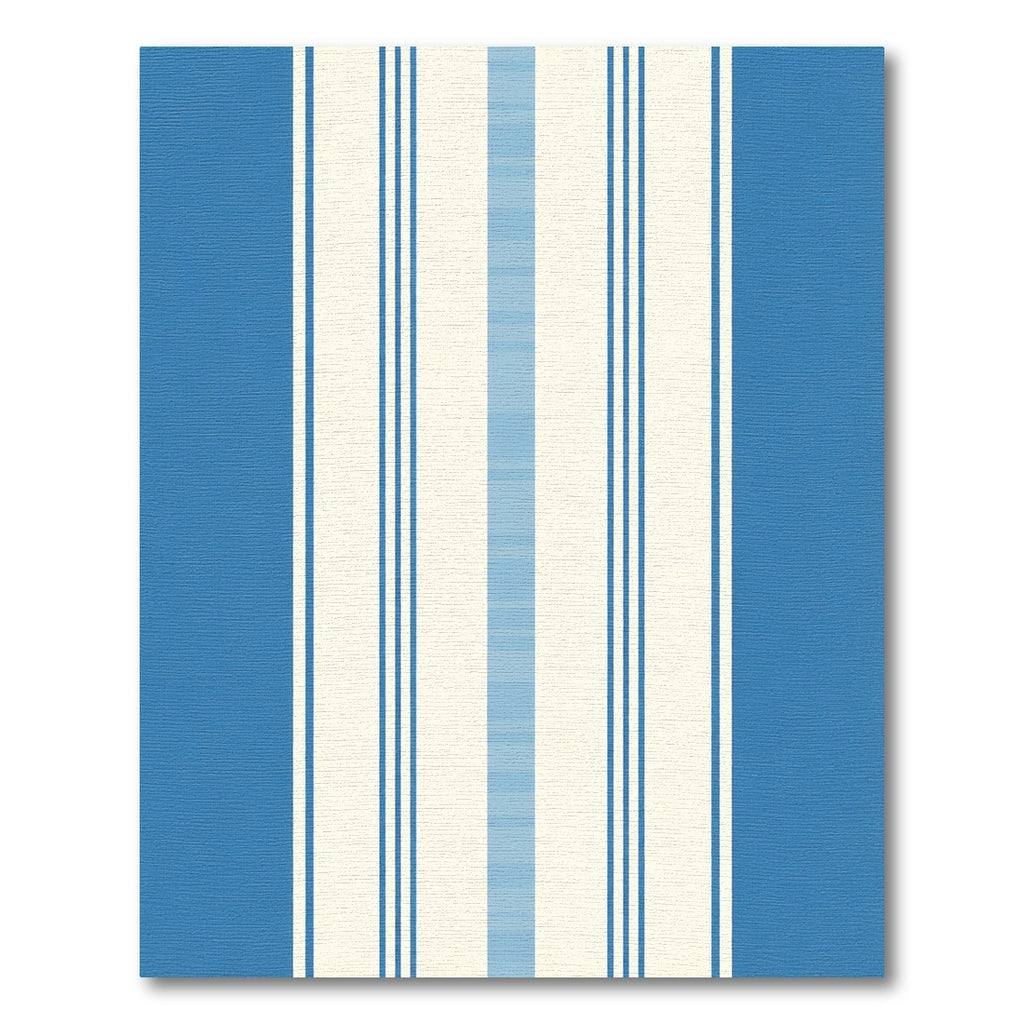 Blue Cream Vertical Stripe Rug