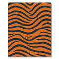 Wavy Orange And Black Stripes Rug