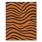 Wavy Orange And Black Stripes Rug