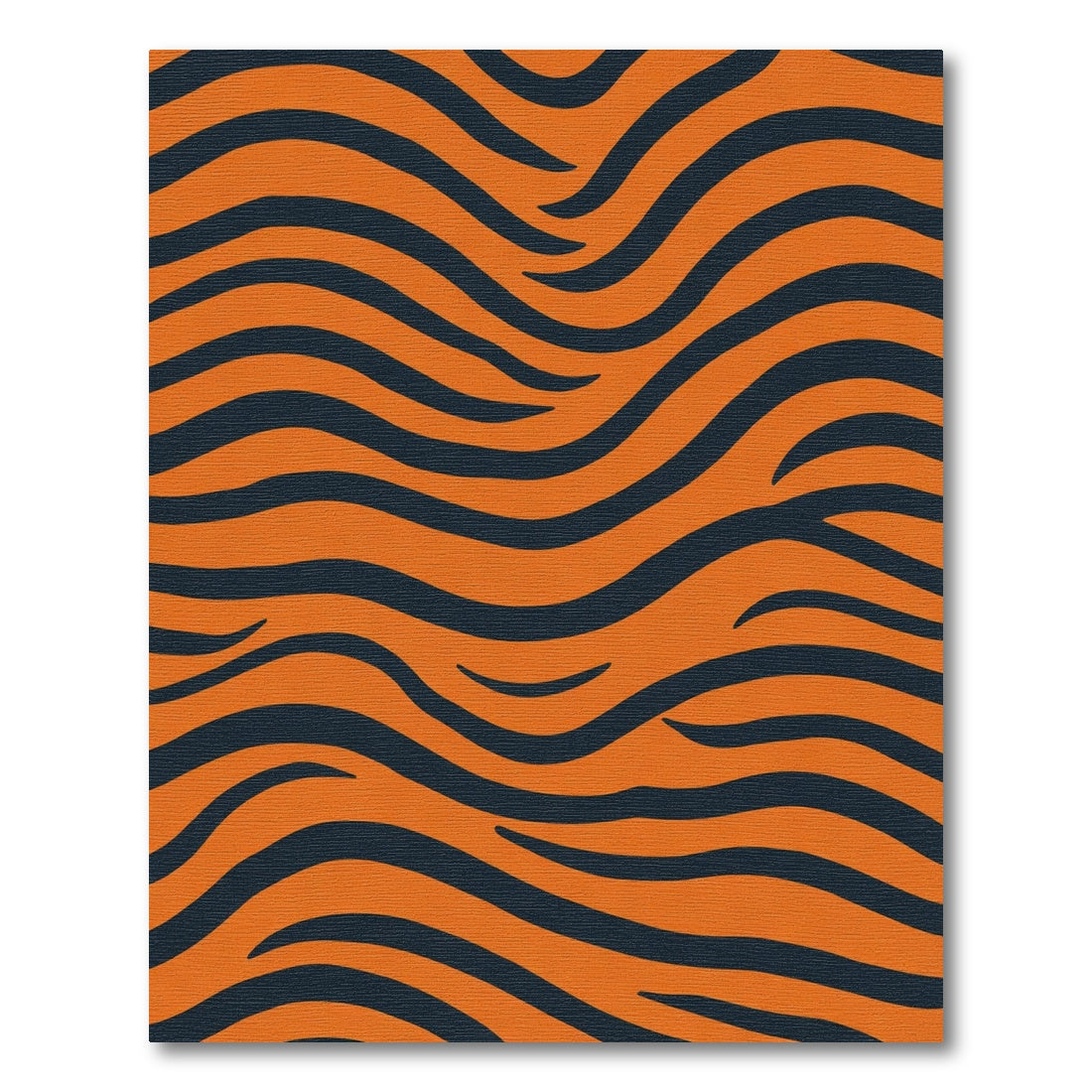 Wavy Orange And Black Stripes Rug