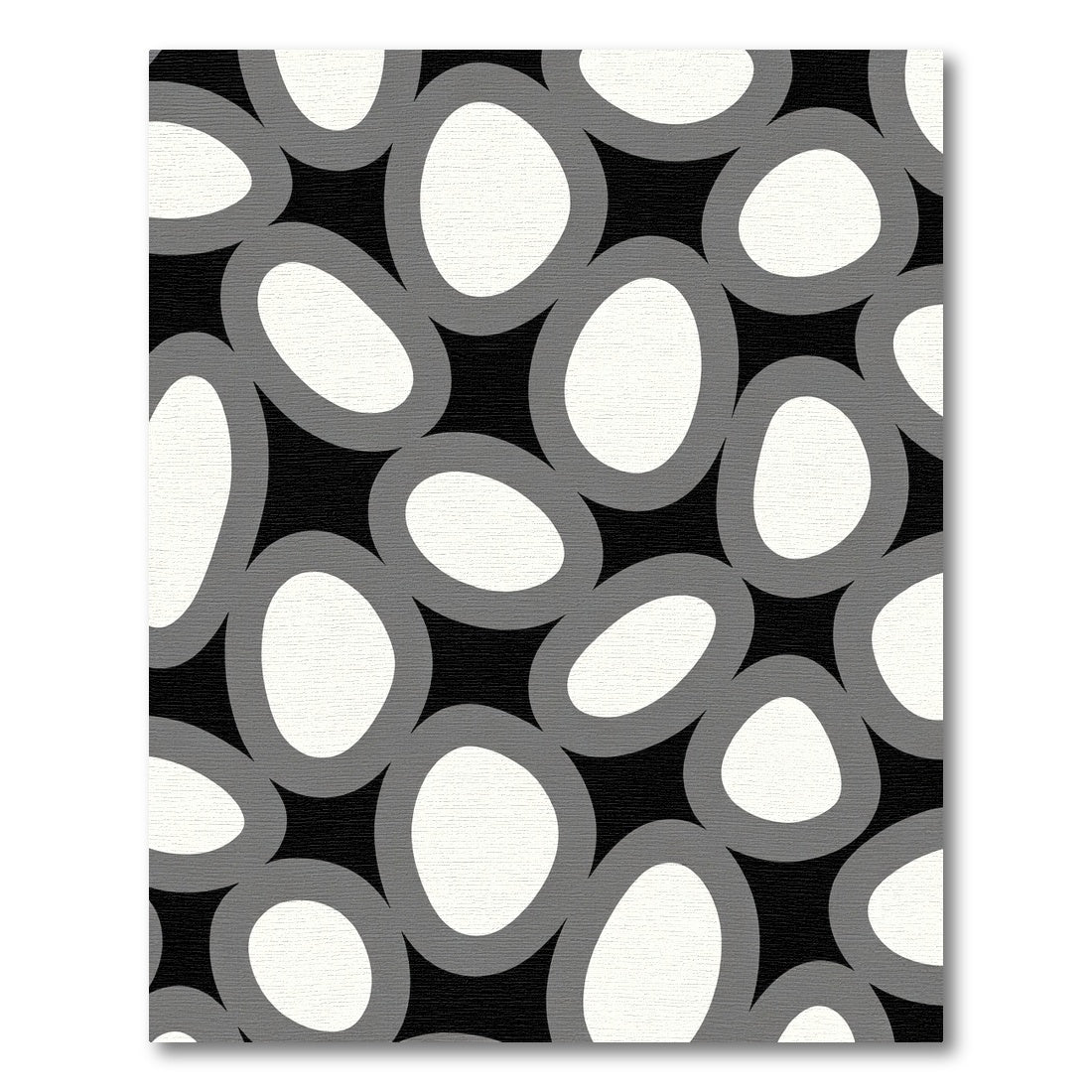 Abstract Gray And White Pebble Rug