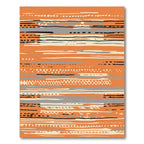 Abstract Orange Grey Tribal Stripe Rug