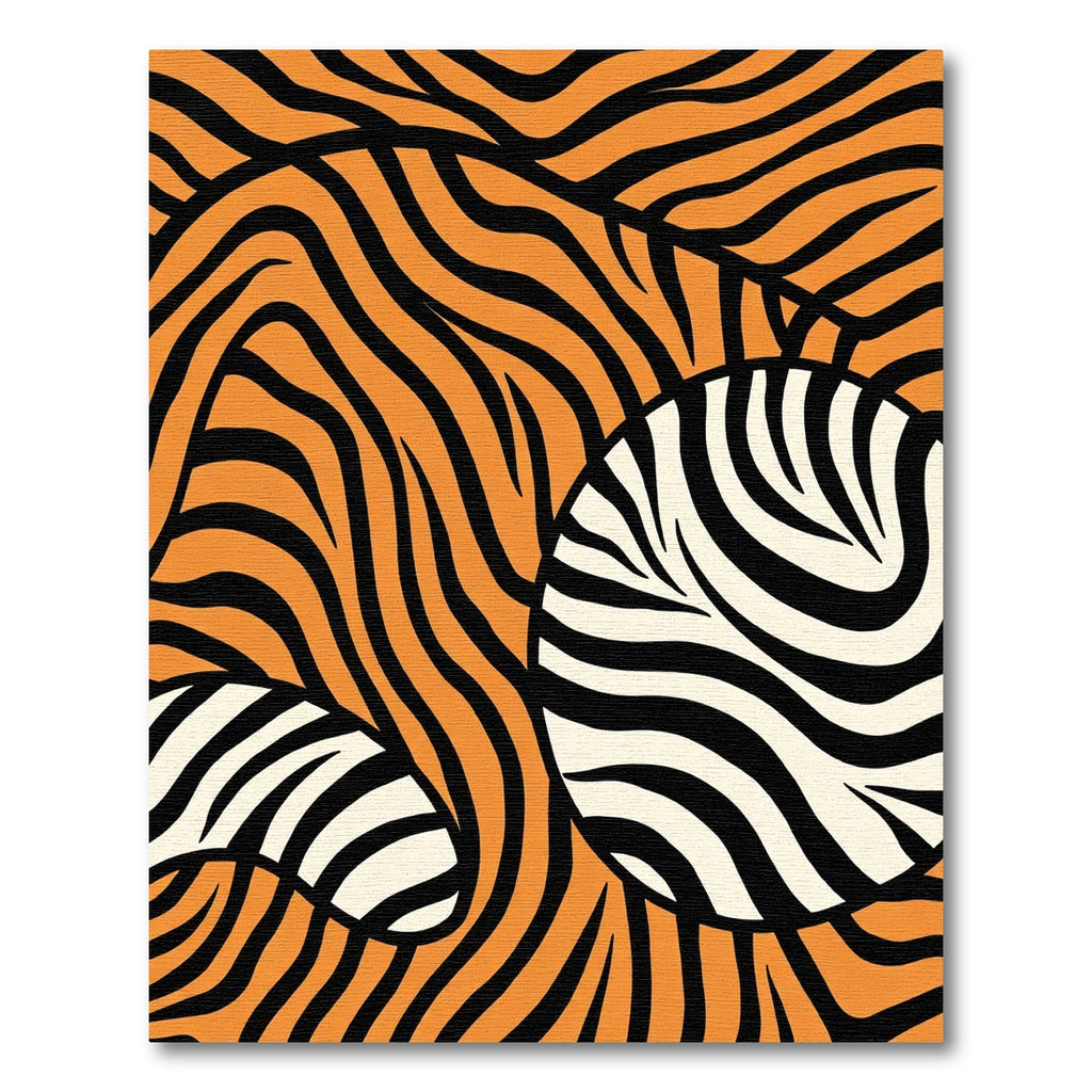 Bold Orange Black Animal Print Rug