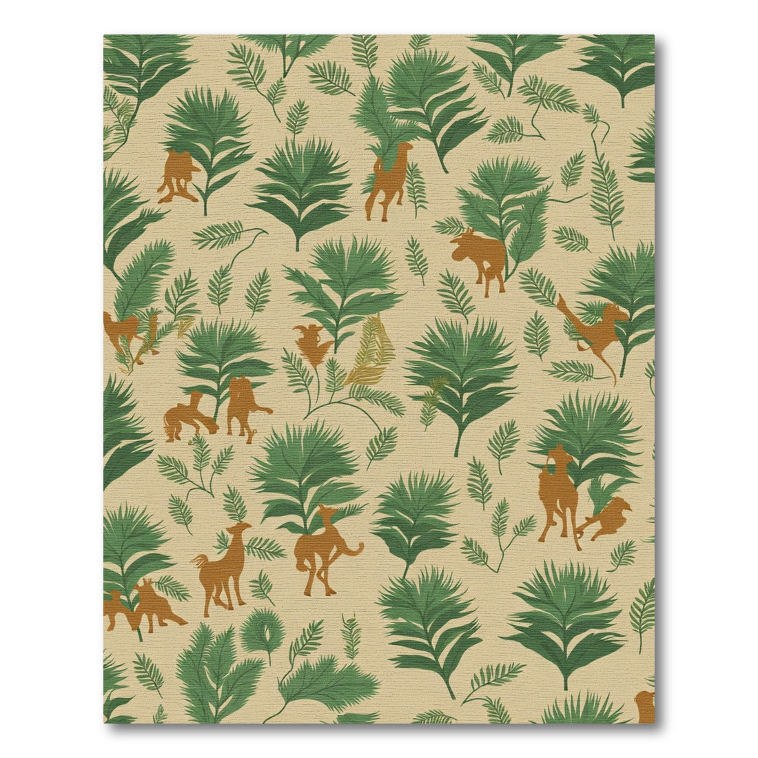 Safari Creatures Green Jungle Foliage Rug