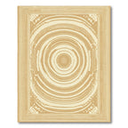 Golden Concentric Circles Abstract Art Rug