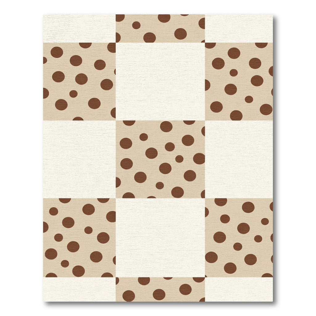 Brown Polka Dot Checkerboard Rug