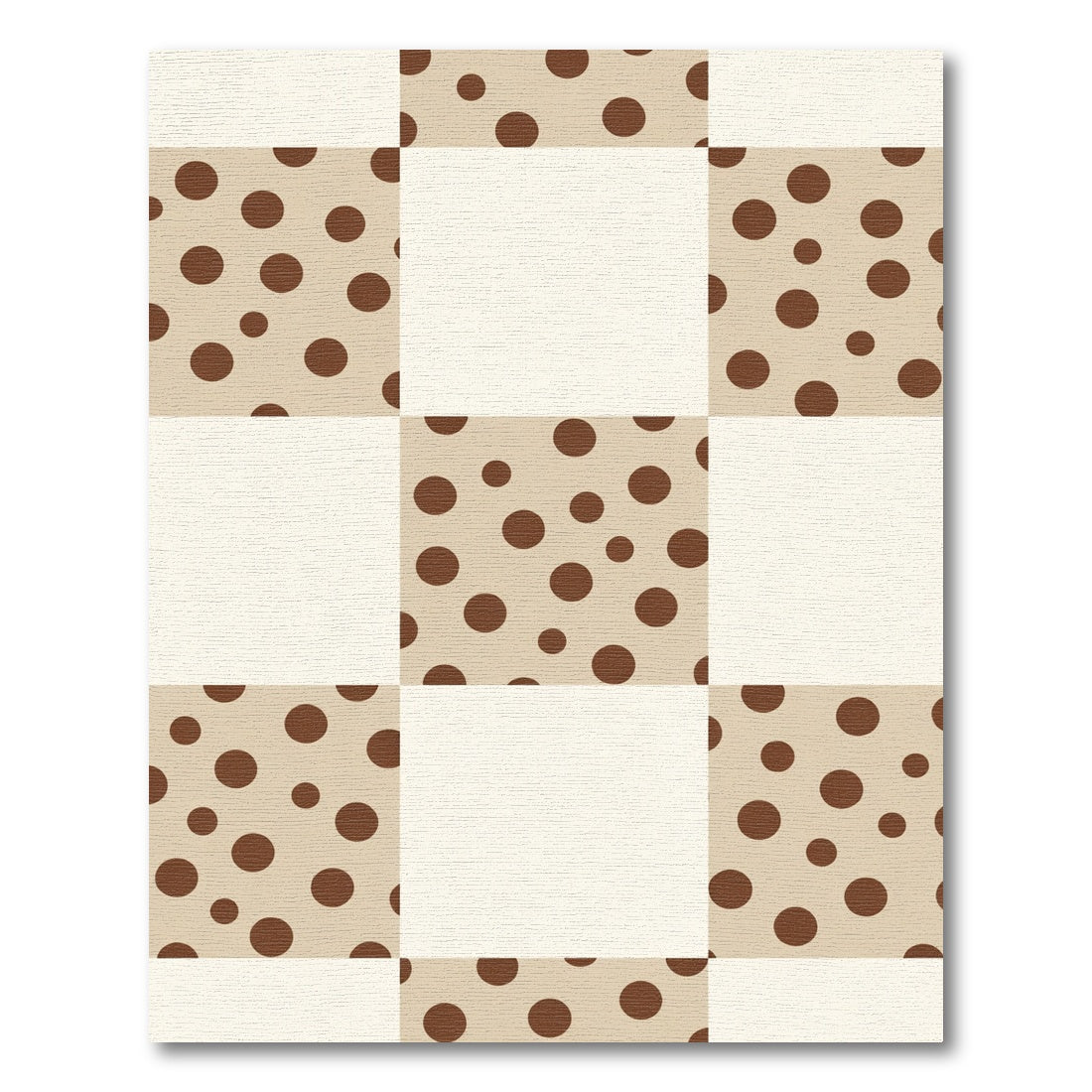 Brown Polka Dot Checkerboard Rug
