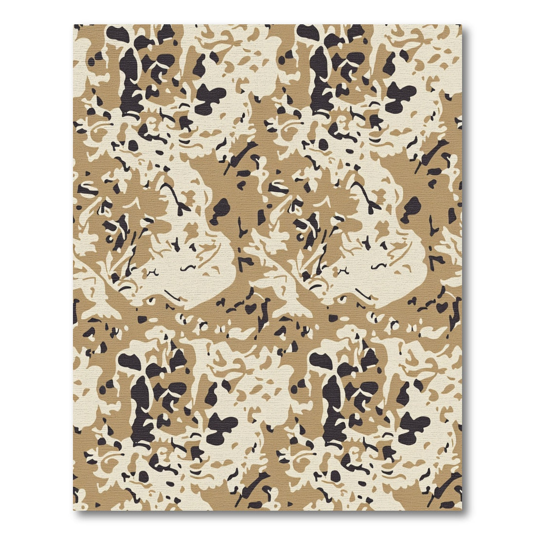 Tan Brown Abstract Organic Shapes Rug