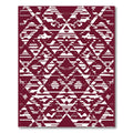 Deep Burgundy Abstract Geometric Landscape Rug