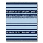 Light Blue Navy Multi Stripe Herringbone Rug