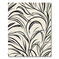 Black Swirling Vine Abstract Rug