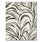 Black Swirling Vine Abstract Rug