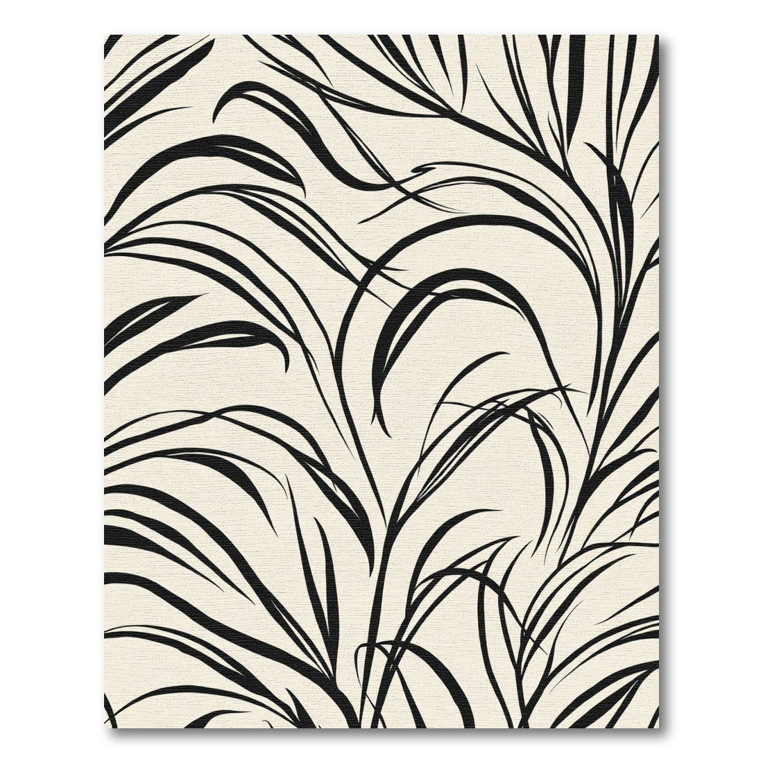 Black Swirling Vine Abstract Rug
