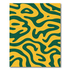Gold Green Organic Wave Rug