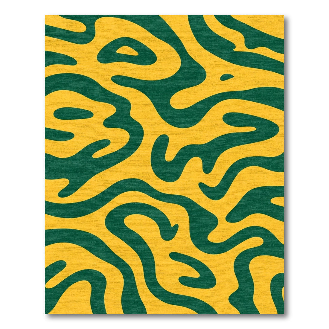 Gold Green Organic Wave Rug