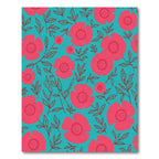Retro Coral Floral Branch Scatter Rug