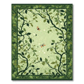 Whimsical Green Forest Butterfly Garden Rug