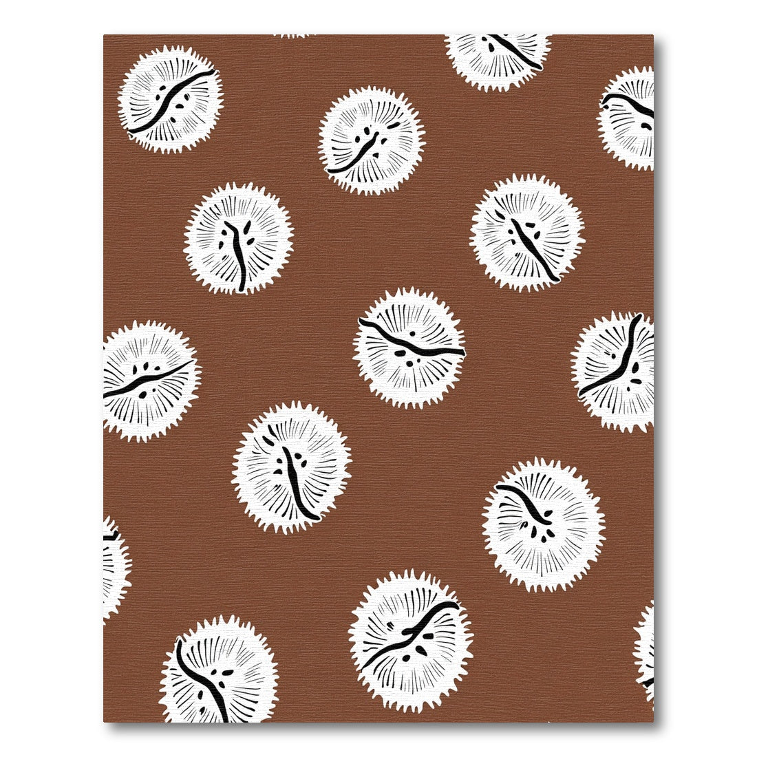 Brown White Spiky Orb Arrangement Rug
