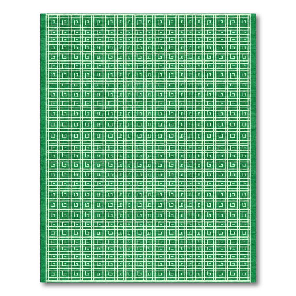 Emerald Green Geometric Maze Rug