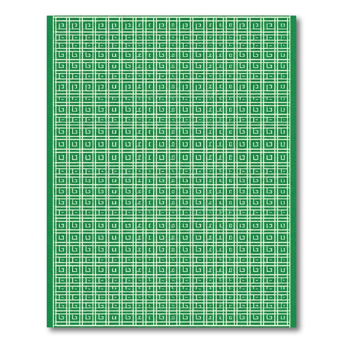 Emerald Green Geometric Maze Rug