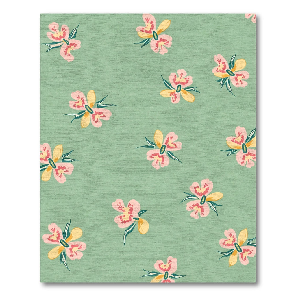 Pink Yellow Blossom Garden Print Rug