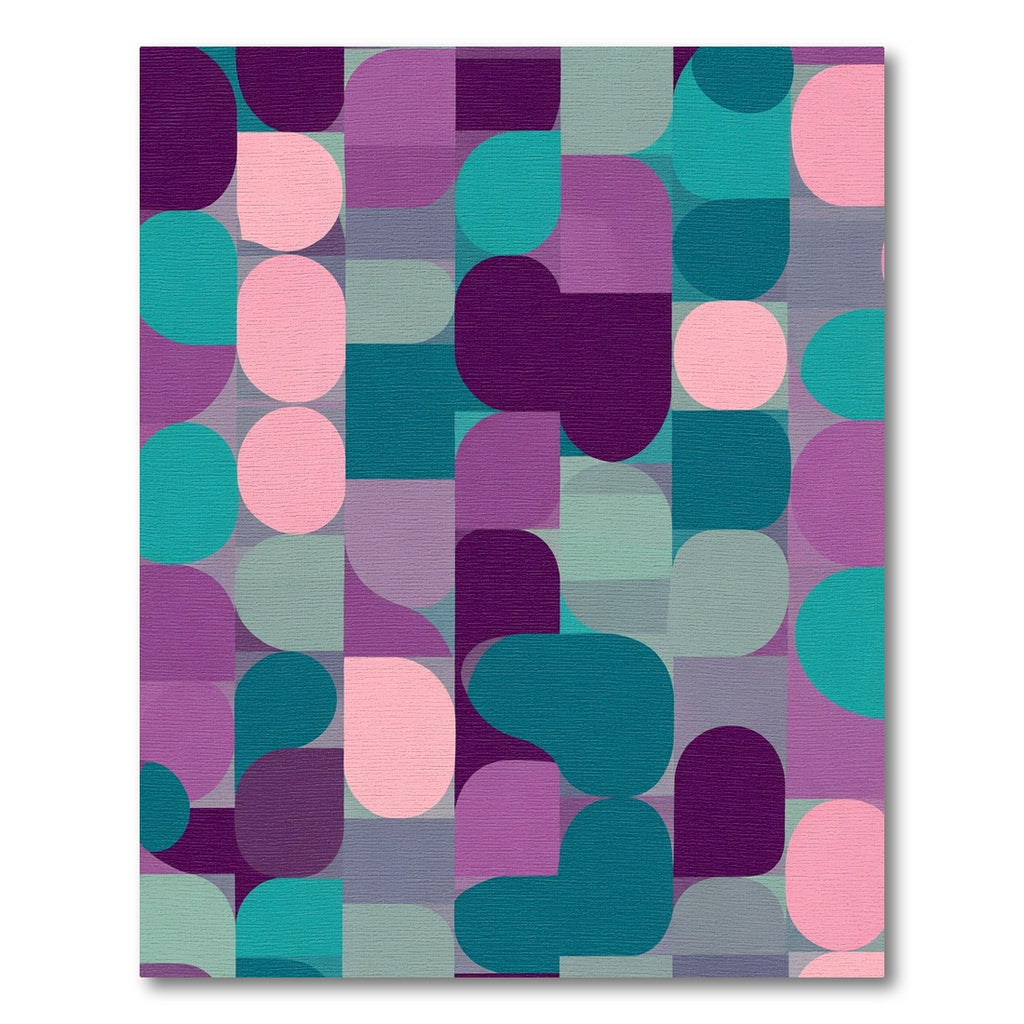 Modern Geometric Teal Purple Pink Rug