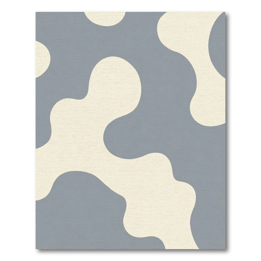 Abstract Soft Blue Blob Composition Rug
