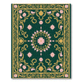 Emerald Pink Floral Ornate Medallion Rug