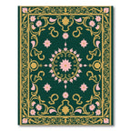 Emerald Pink Floral Ornate Medallion Rug