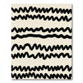 Black Wavy Stripe Abstract Rug