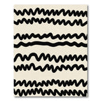 Black Wavy Stripe Abstract Rug