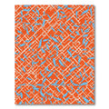 Sky Blue Fish On Orange Grid Rug