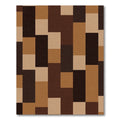 Earthy Tones Geometric Blocks Rug
