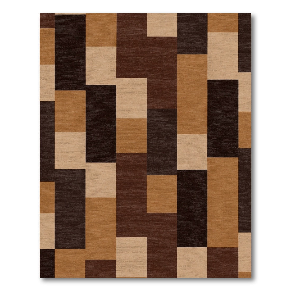 Earthy Tones Geometric Blocks Rug