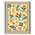 Golden Yellow Floral Botanical Border Rug